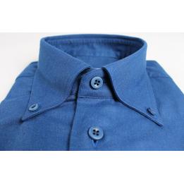 emanuelle maffeis overhemd everest flannel button down jeansblauw blauw - tijssen mode