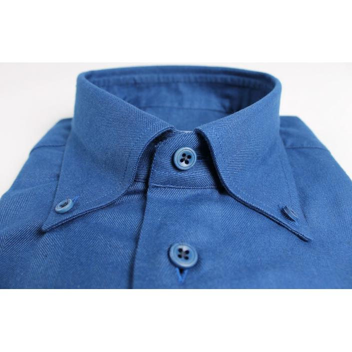 emanuele maffeis shirt overhemd button down flannel winter, blauw blue kobalt cobalt 1