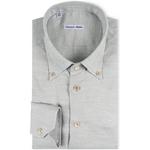 Product Color: EMANUELE MAFFEIS Overhemd Everest van herringbone flannel stof, lichtgrijs
