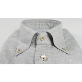 emanuelle maffeis shirt overhemd button flannel lichtgrijs - tijssen mode