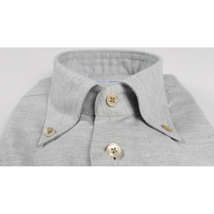 emanuele maffeis shirt overhemd button down flannel winter, grijs grey licht light lichtgrijs 1