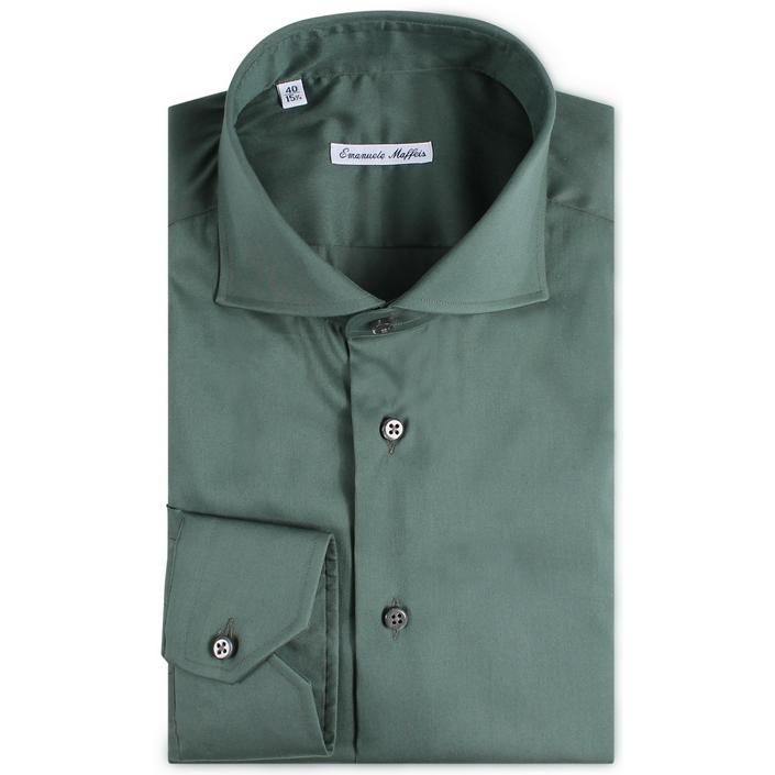 emanuele maffeis stretch shirt overhemd dressshirt dress, groen green 1