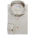 Product Color: EMANUELE MAFFEIS Overhemd Bedford van katoen stretch kwaliteit, beige