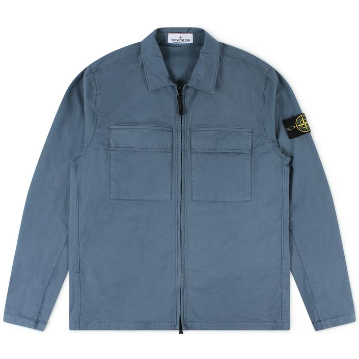 stone island overshirt shirt zomerjas summer zomer jas jacket rits zip, blauw blauwgrijs grijs grey avio blue