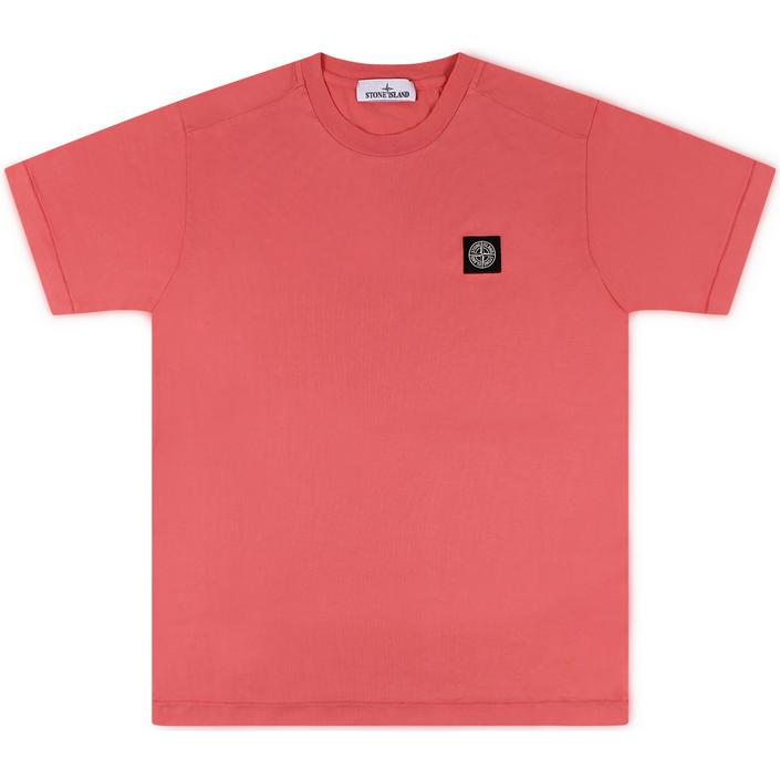 stone island teeshirt tshirt shirt shortsleeve korte mouw zomer summer mercerized katoen cotton, roze pink roodroze
