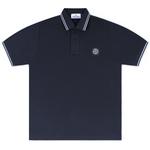 Product Color: STONE ISLAND Polo met embleem, donkerblauw/wit