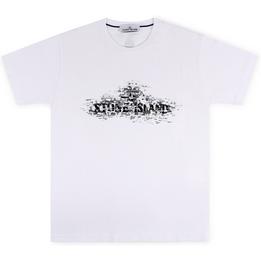 Overview image: STONE ISLAND T-shirt met Institutional Two print, wit