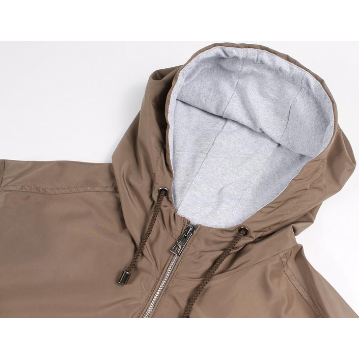 borrelli jas jacket zomerjas capuchon bruin - tijssen mode