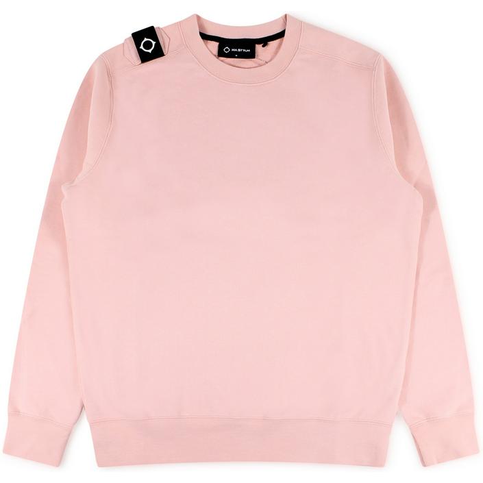 mastrum ma strum sweater crewneck fleece ronde hals trui sweatshirt shirt, roze pink lichtroze licht light 