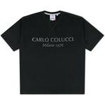 Product Color: CARLO COLUCCI Oversized t-shirt met geborduurd logo, zwart
