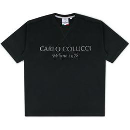 Overview image: CARLO COLUCCI Oversized t-shirt met geborduurd logo, zwart