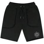 Product Color: CARLO COLUCCI Sweatshorts met geborduurd logo en omslag, zwart