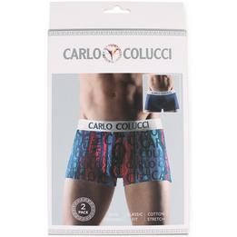 Overview image: CARLO COLUCCI Boxershorts met print, 2-pack rood geprint / donkerblauw