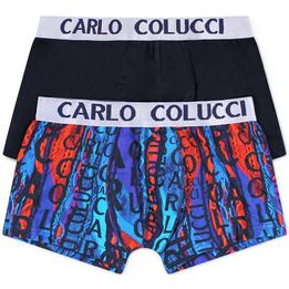 Overview second image: CARLO COLUCCI Boxershorts met print, 2-pack rood geprint / donkerblauw