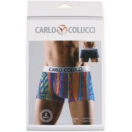 Overview image: CARLO COLUCCI Boxershorts met print, 2-pack blauw geprint / donkerblauw