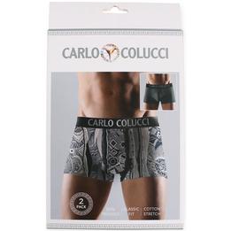 Overview image: CARLO COLUCCI Boxershorts met print, 2-pack grijs geprint / donkergrijs