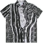 Product Color: CARLO COLUCCI Polo met breiprint, zwart/wit