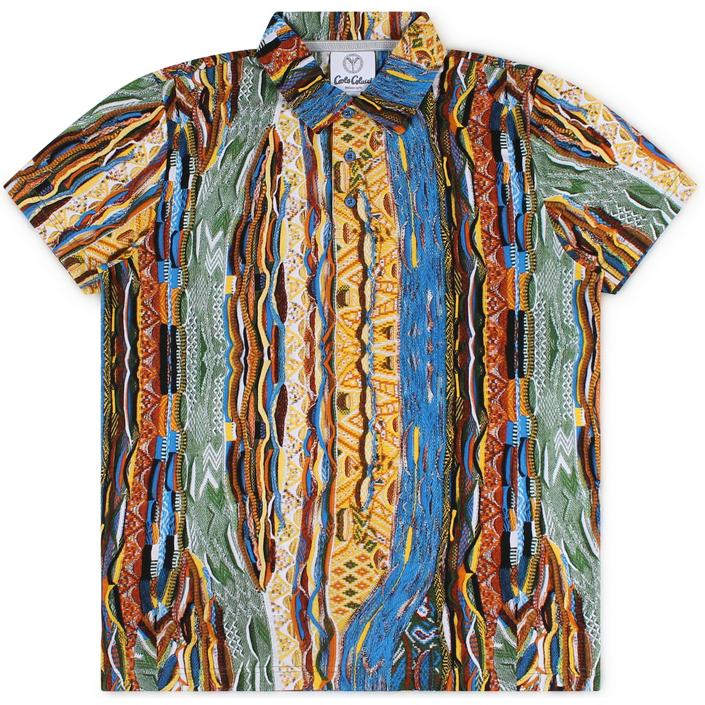 carlo colucci shirt tshirt poloshirt polo multicolor breiprint geel - tijssen mode