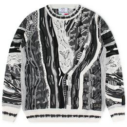 carlo colucci trui sweater jacquard zwart wit - tijssen mode