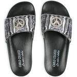 Product Color: CARLO COLUCCI Badslippers met breiprint, zwart