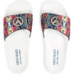 Product Color: CARLO COLUCCI Badslippers met breiprint, wit