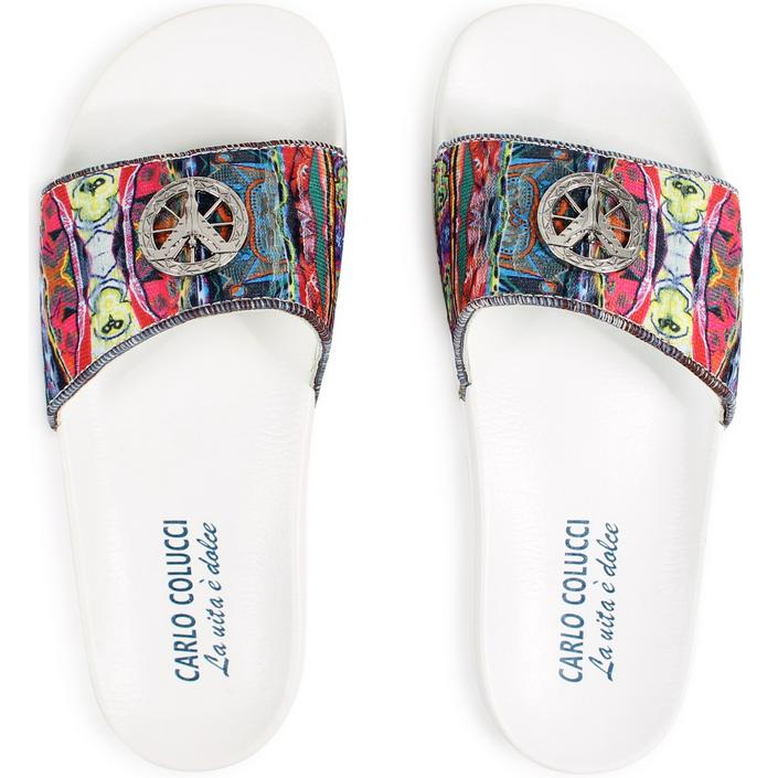 carlo colucci badslipper slippers slides bath swimwear accessoires asseccoires, white wit bianco light