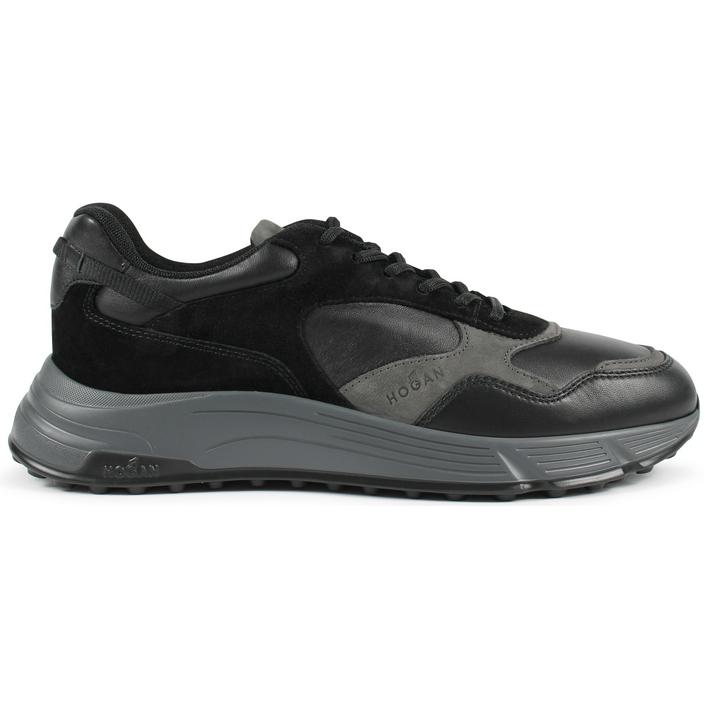 hogan hyperlight sneaker sneakers shoes schoen schoenen leer leather trainers, zwart black dark donker nero 1