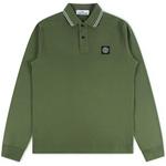 Product Color: STONE ISLAND Poloshirt met embleem en lange mouwen, legergroen