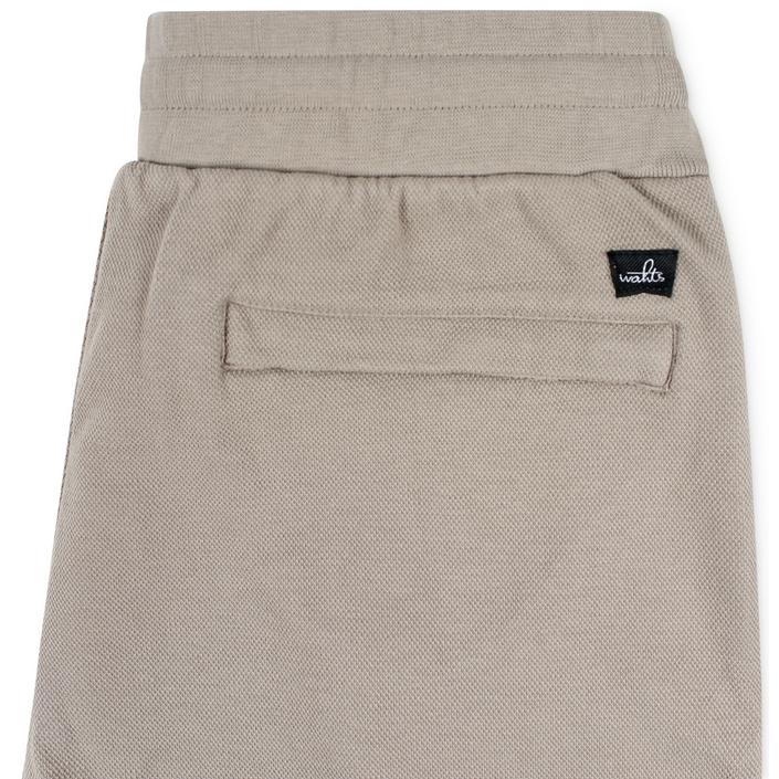 wahts shorts sweatshorts korte broek pants bermuda pique jersey avery, beige sand brown bruin lichtbruin