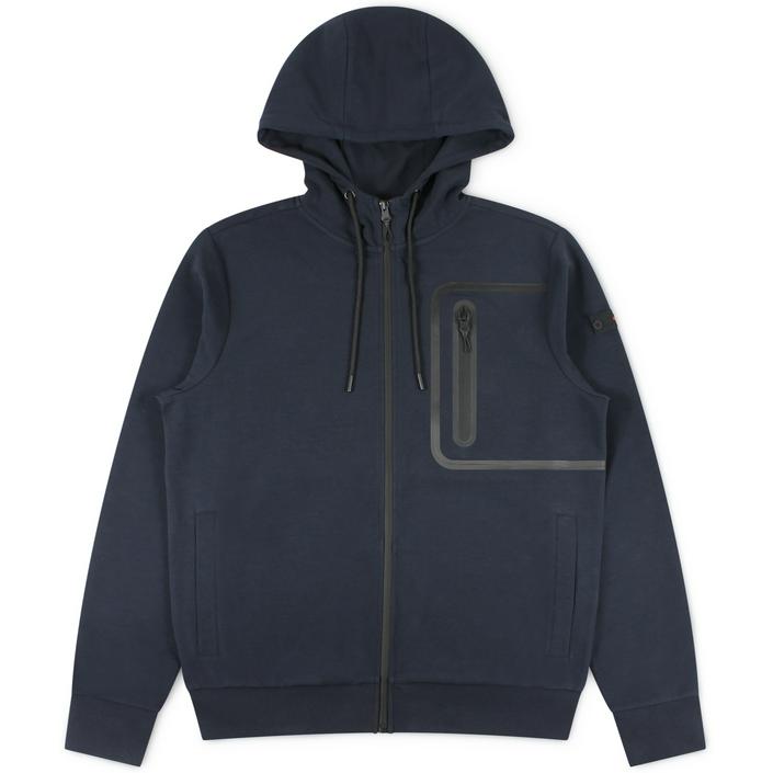 peuterey vest jacket jas jasje tech fleece hoodie hooded capuchon parker, donkerblauw donker dark navy blue blauw