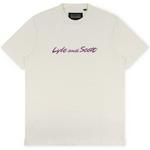Product Color: LYLE AND SCOTT T-shirt met script borduursel, off white