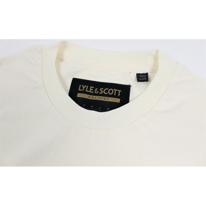 lyle and scott tshirt shirt label neck off white - tijssen mode