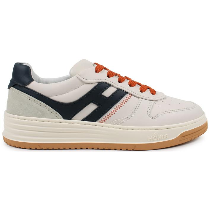 Hogan schoen sneaker h630 wit/oranje - Tijssen Mode