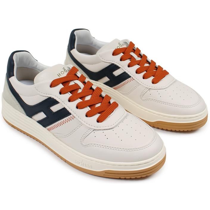 Hogan schoen sneaker h630 wit/oranje - Tijssen Mode