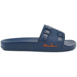 santoni slipper slippers flipflops donkerblauw - tijssen mode