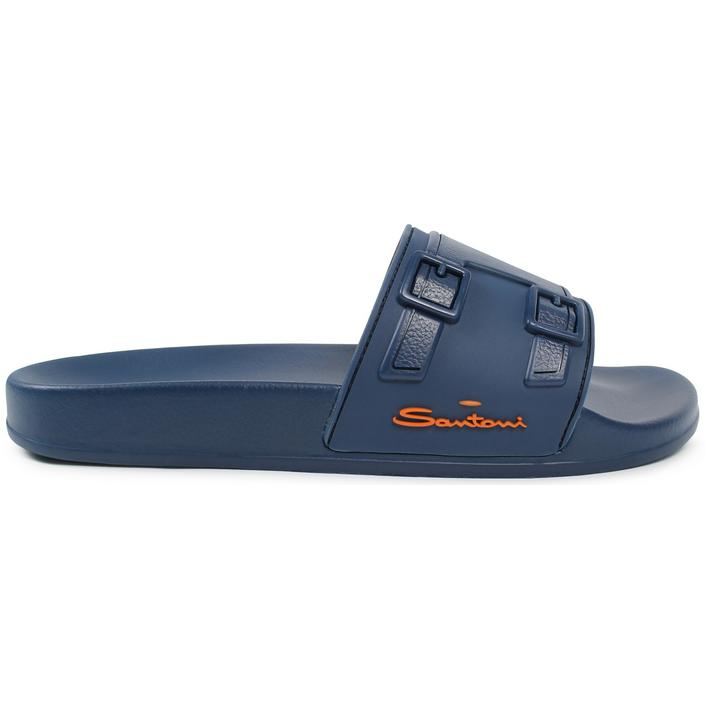 santoni slipper slippers flipflops donkerblauw - tijssen mode