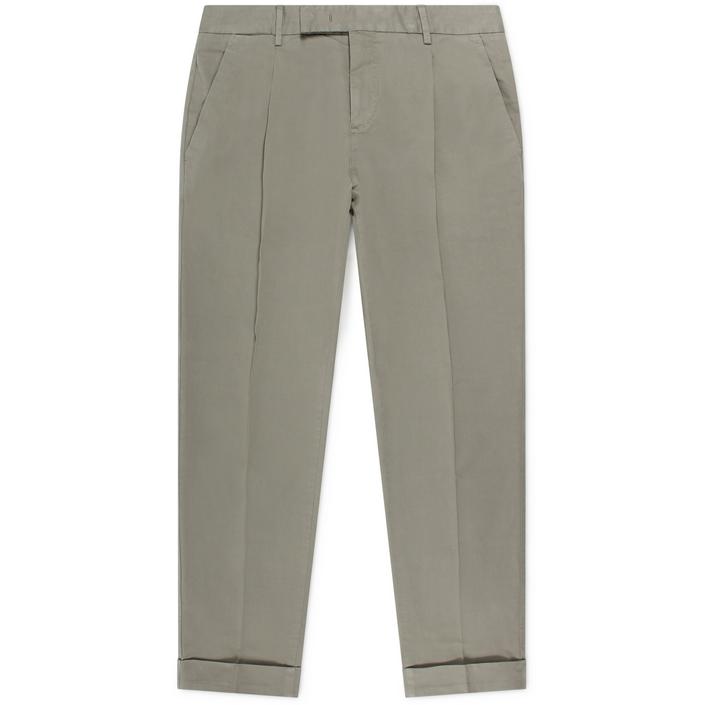 pantaloni torino edge pt broek trousers pantalon chino pleated bandplooi pleat katoen cotton, beige bruin brown taupe