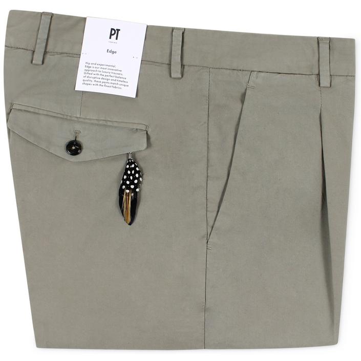 pantaloni torino edge pt broek trousers pantalon chino pleated bandplooi pleat katoen cotton, beige bruin brown taupe 1