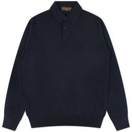 Overview image: DORIANI Poloshirt van cashmere-zijde mix, donkerblauw