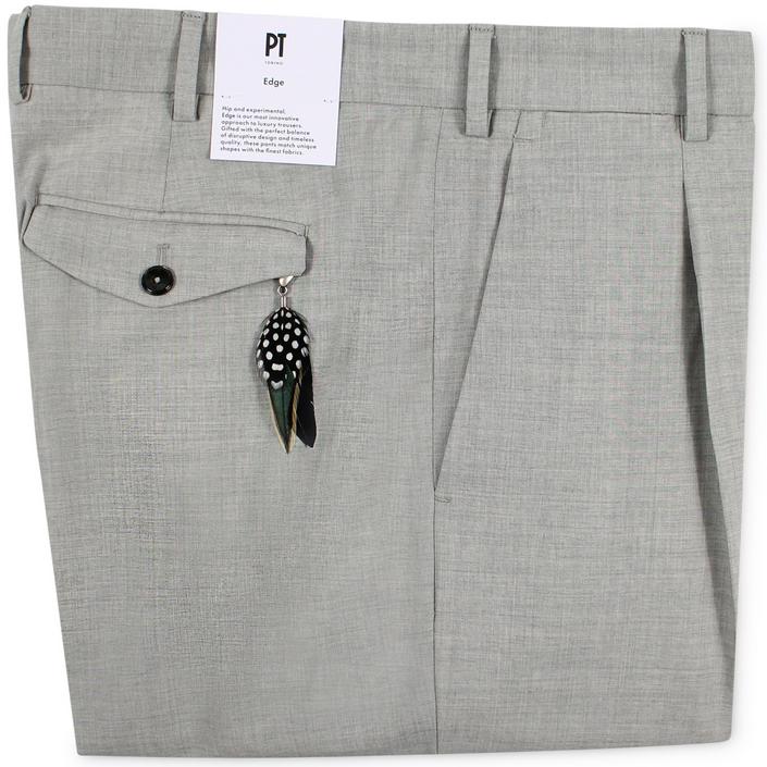 pantaloni torino edge pt broek trousers pantalon chino pleated bandplooi pleat wol wool, grijs grey lichtgrijs licht light 1