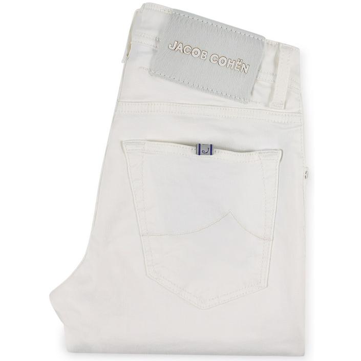 jacob cohen jeans denim trousers broek spijkerbroek pants 5 pocket, wit white light licht bianco ecru offwhite off white gebroken