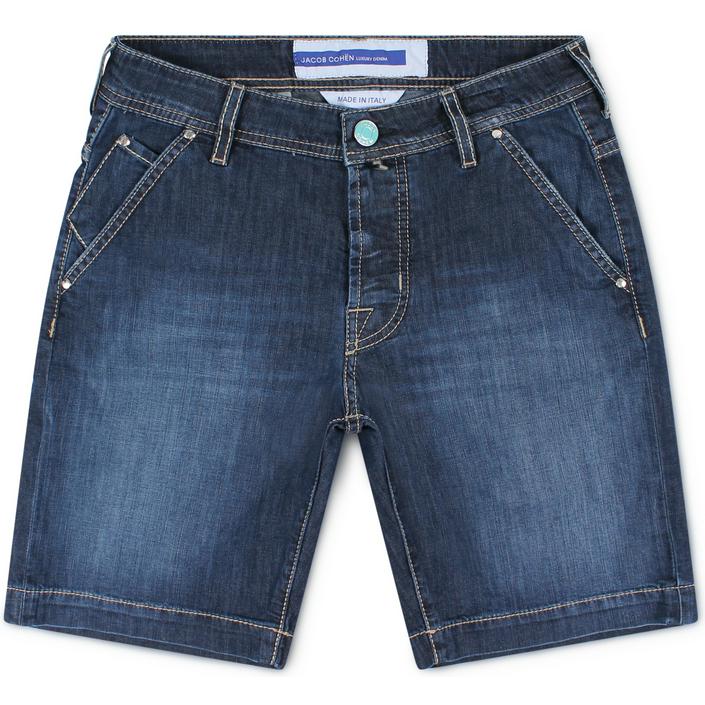 jacob cohen bermuda korte broek spijkerbroek denim jeans lou, donkerblauw donker blauw dark navy blue 1