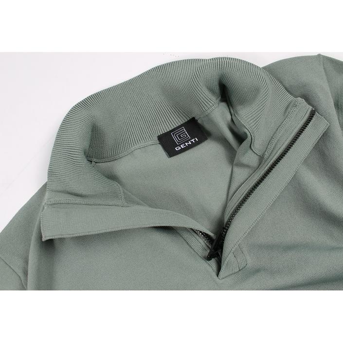 genti halfzip half zip rits kraag knitwear trui gebreid cooldry cool dry, groen green legergroen leger army olive 