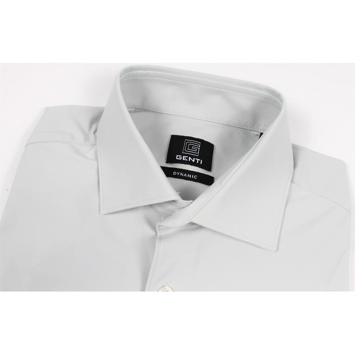 genti overhemd hemd shirt stretch dressshirt casual, grijs grey lichtgrijs licht light