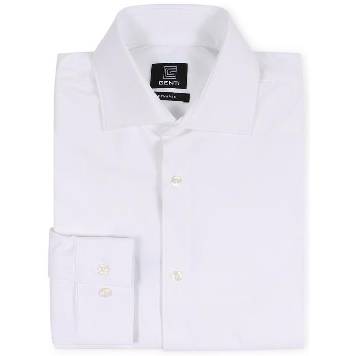 genti overhemd hemd shirt stretch dressshirt casual, wit white light licht bianco