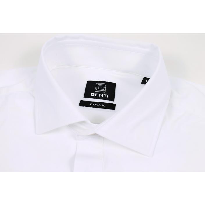 genti overhemd hemd shirt stretch dressshirt casual, wit white light licht bianco 1