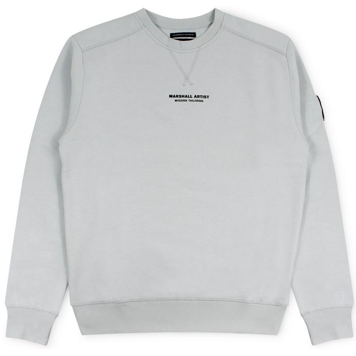 marshall artist sweater trui sweattrui sweatshirt ronde hals crewneck crew neck, lichtgrijs licht light grijs grey zilver silver