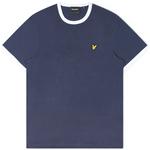 Product Color: LYLE AND SCOTT T-shirt met witte boorden, donkerblauw