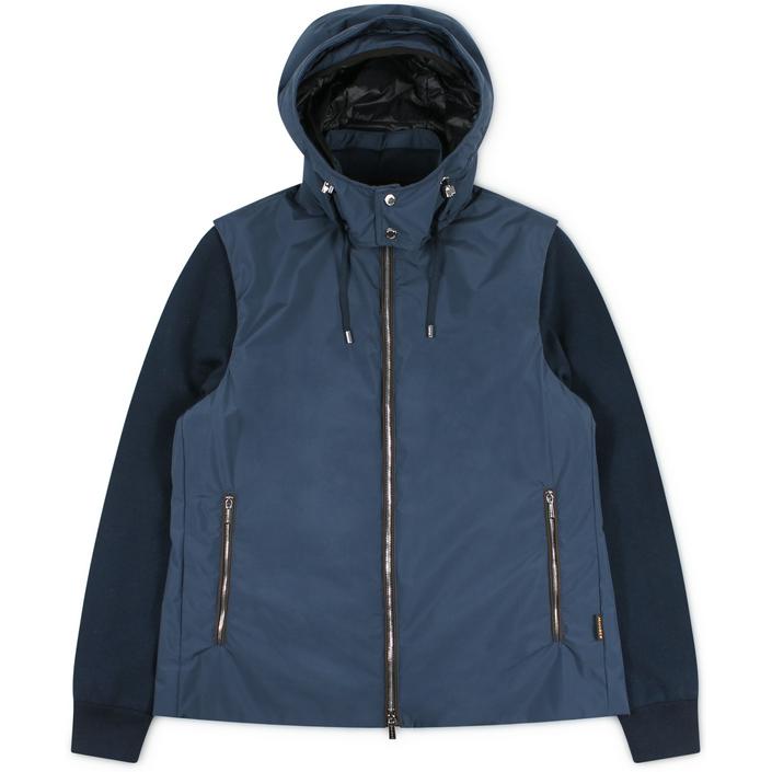 moorer evan jas jasje jacket hybride bodywarmer hood hooded capuchon zomer summer zomerjas, donkerblauw donker dark navy blue 1