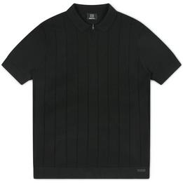Overview image: GENTI Poloshirt van cool dry kwaliteit met ritssluiting, zwart